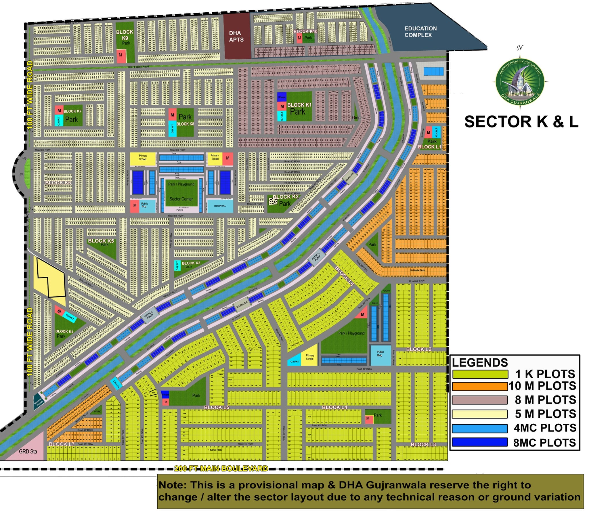 DHA Gujranwala Sector K & L Map Complete - Guide for Investors & Home Buyers