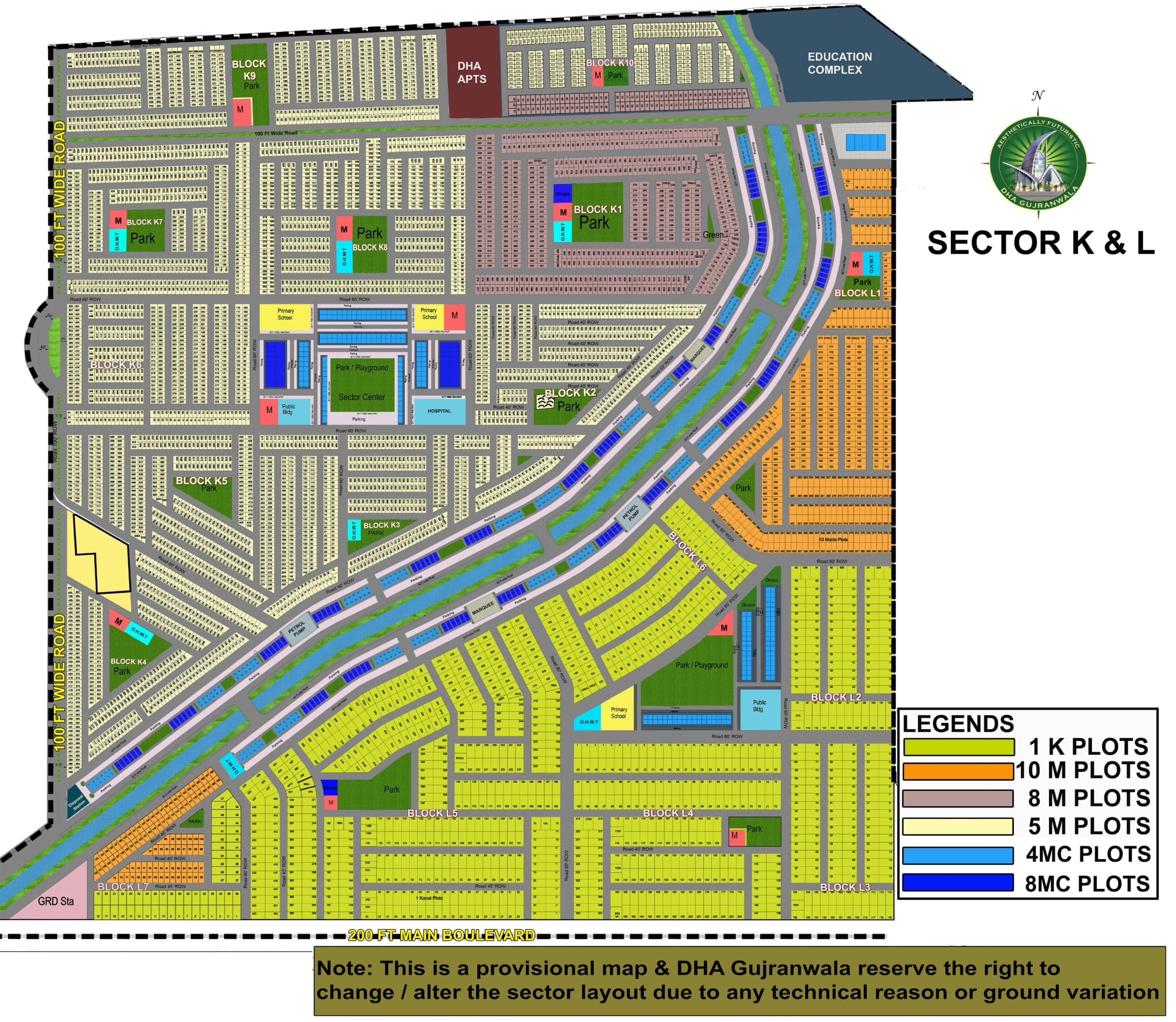 DHA Gujranwala Sector K & L Map Complete - Guide for Investors & Home Buyers