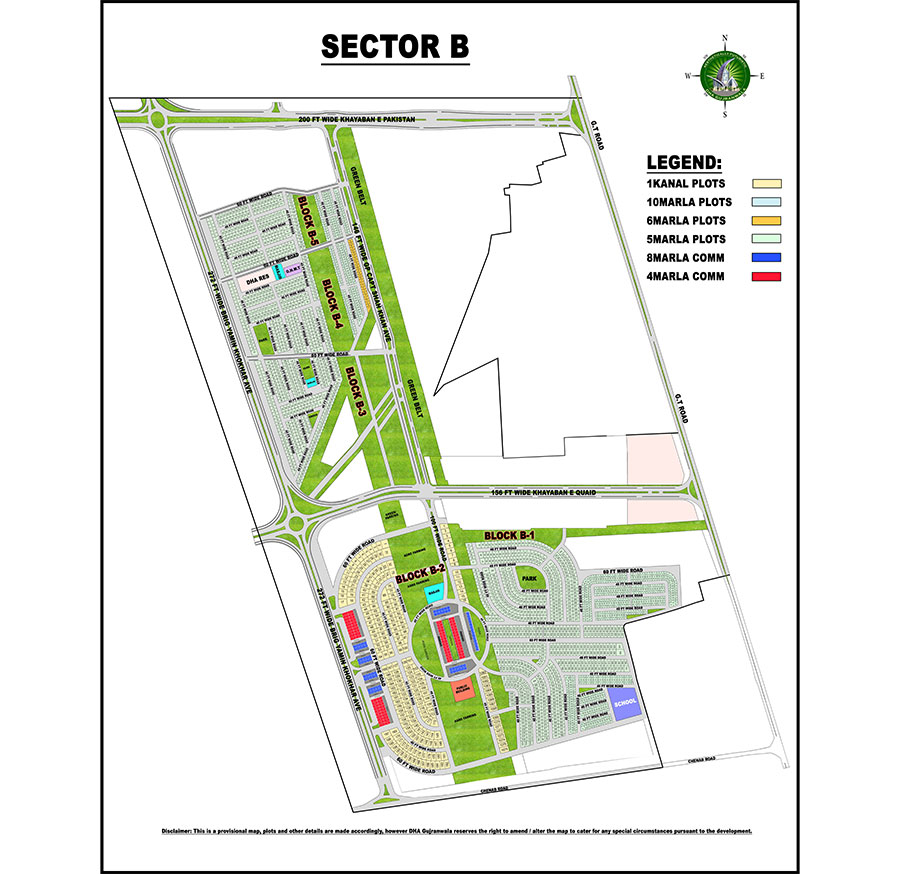1 Kanal Plot for Sale in Sector B DHA Gujranwala